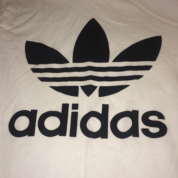 White and black adidas tee - Picture 1 of 3